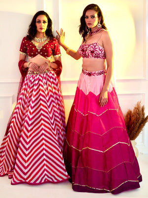 Poppy Pink Ombre Celeste Lehenga Set image 2