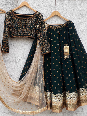 Deep Green Lehenga - L image