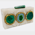 Resin with Green Agate Clutch image 0