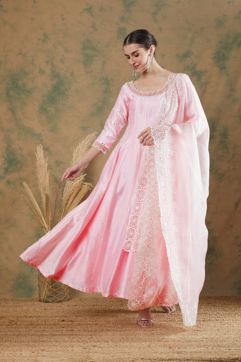 Baby Pink Anarkali image 7