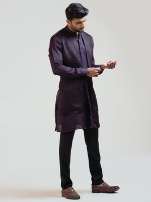 Purple Double Panel Kurta Set image 2