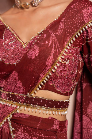 Mystic Bloom Draped Saree image 2