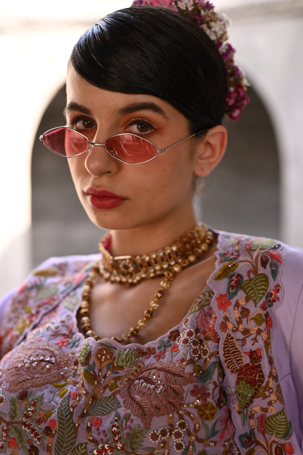 Lavender Jacket Lehenga Set image 2