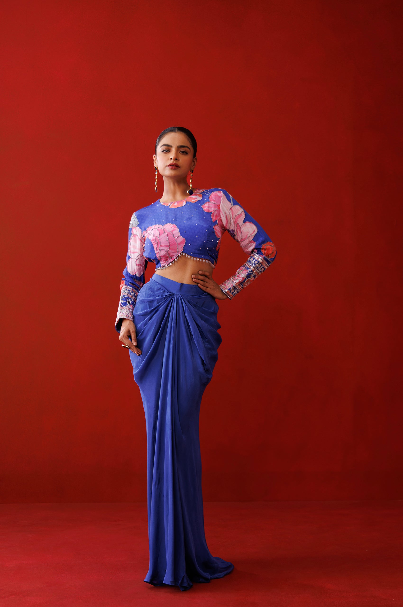 Saphire Drape Skirt Set - L image