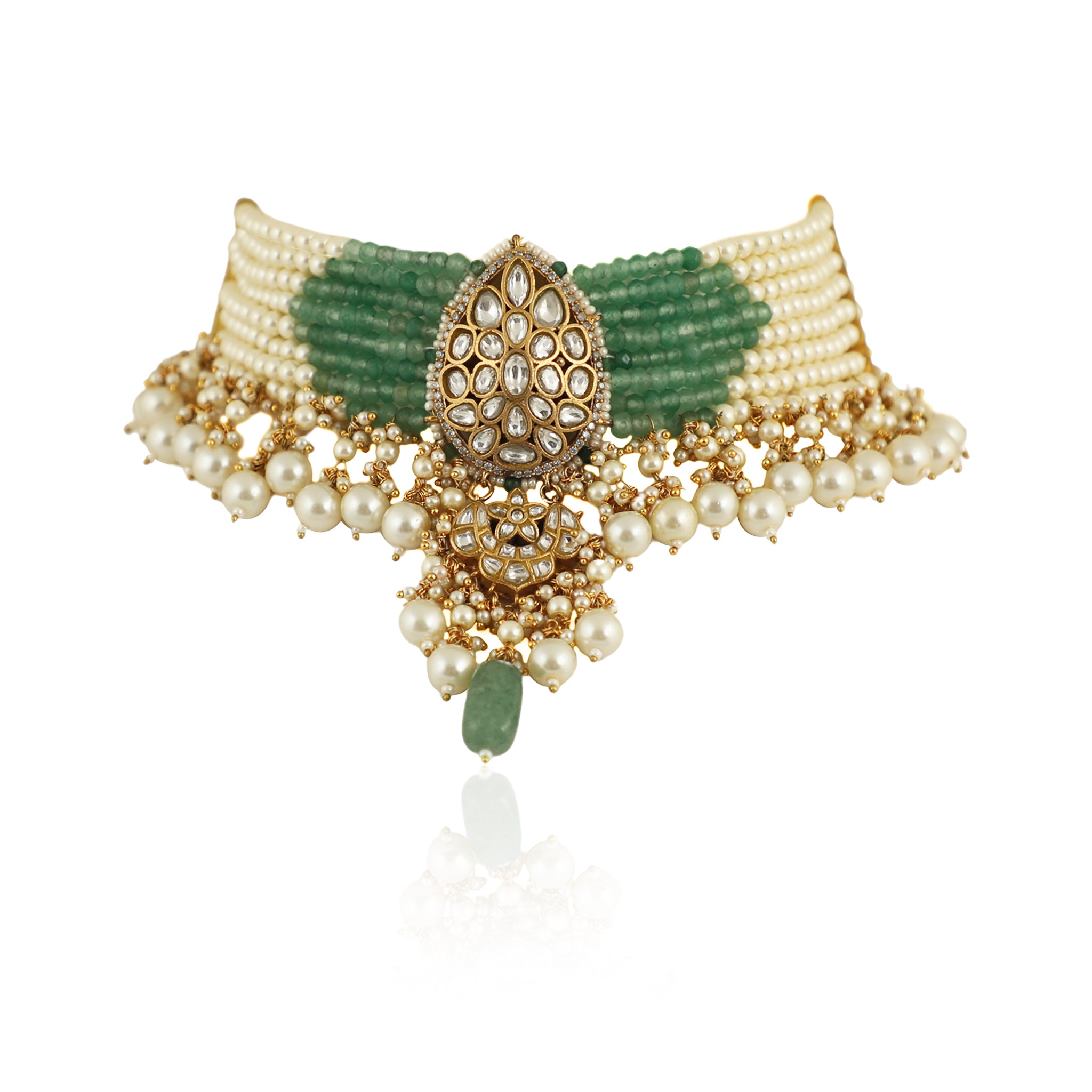 22KT Gold Plated Choker Necklace Set image 2