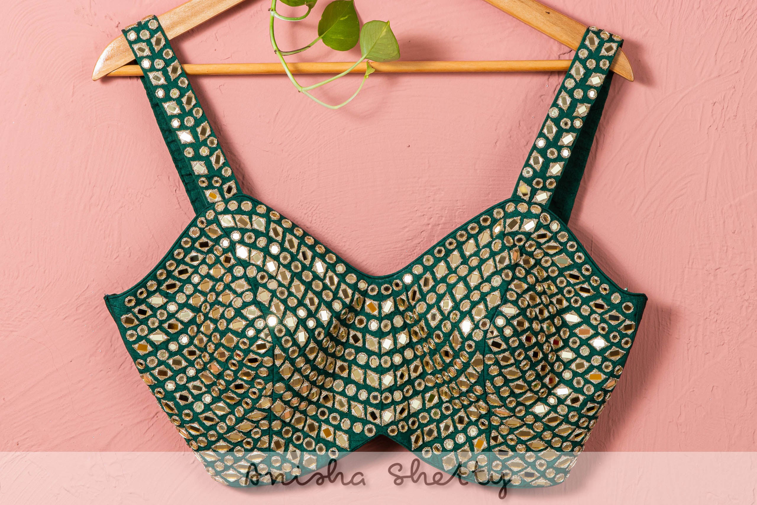 Forest Green Mirror Lehenga Set image 2