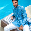 Blue Embroidered Kurta Set image 0