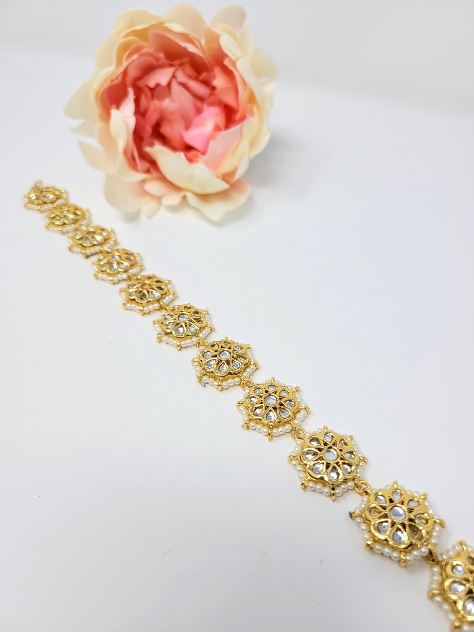 Floral Kundan Matha Patti image 1