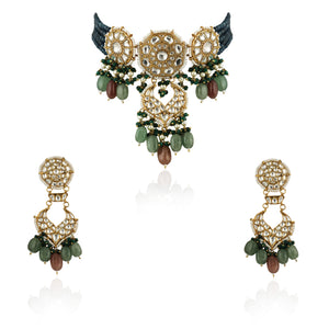 22KT Gold Plated Choker Necklace Set image 2