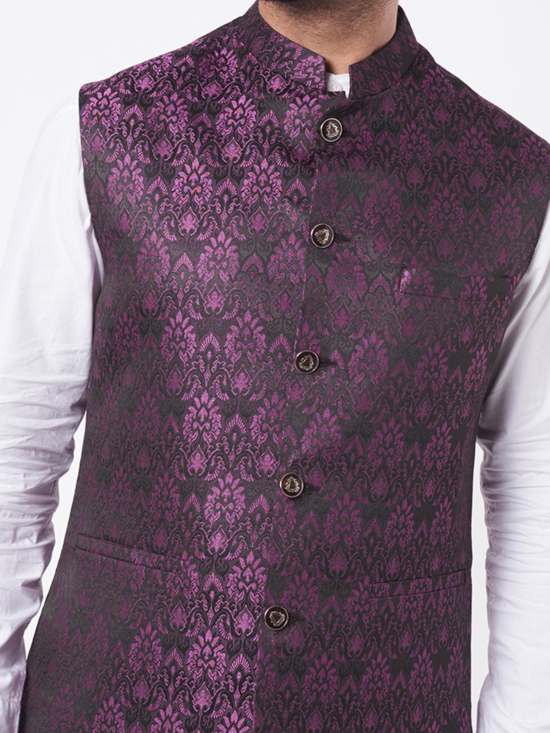 Purple Cotton Bundi Jacket image 1