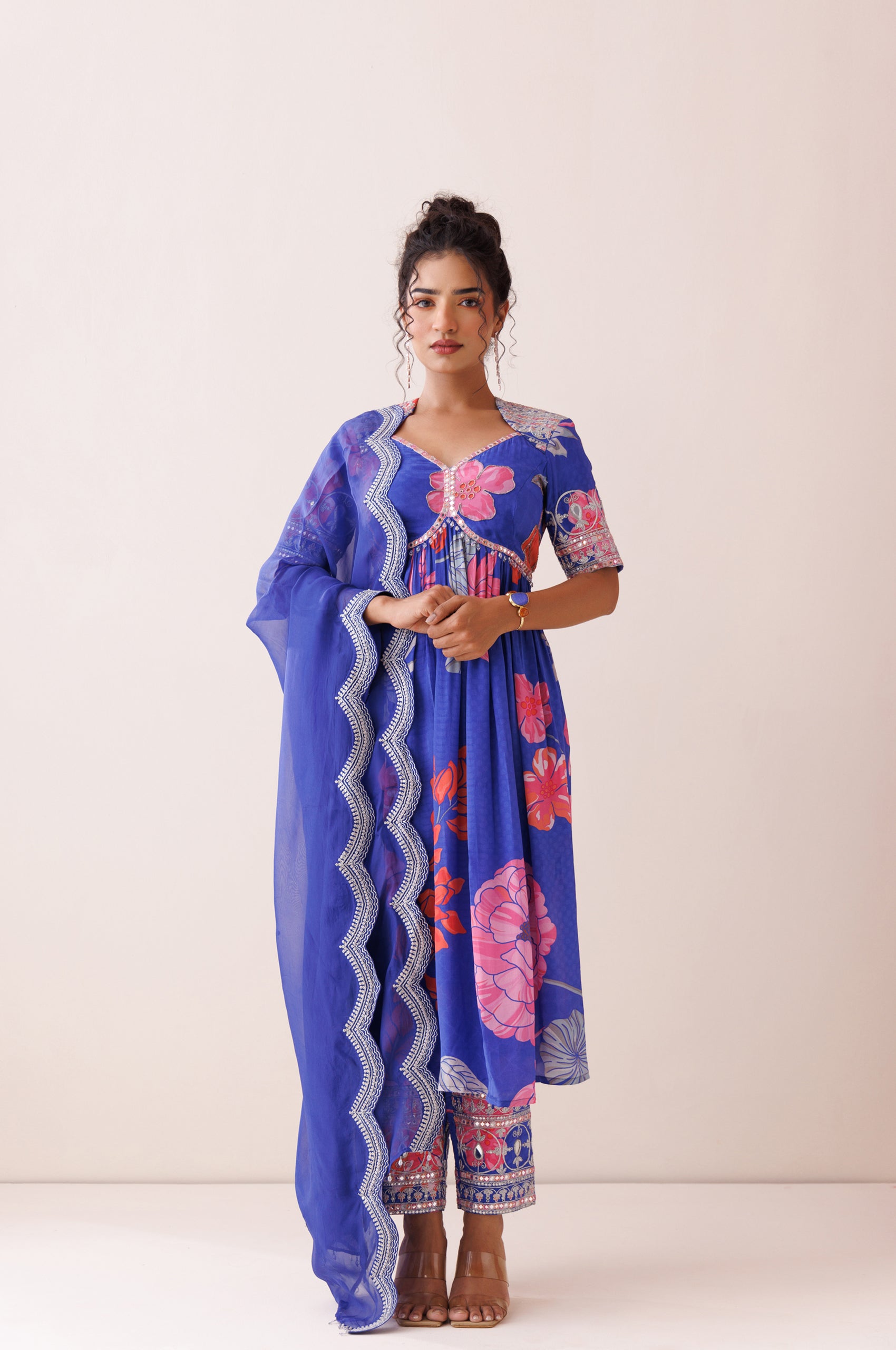 Blue Dori Work Kurta Set - Custom image
