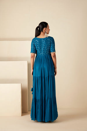 Celestial Angrakha Flair Dress image 4