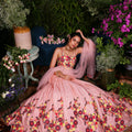 Peach Floral Embroidered Lehenga image 0