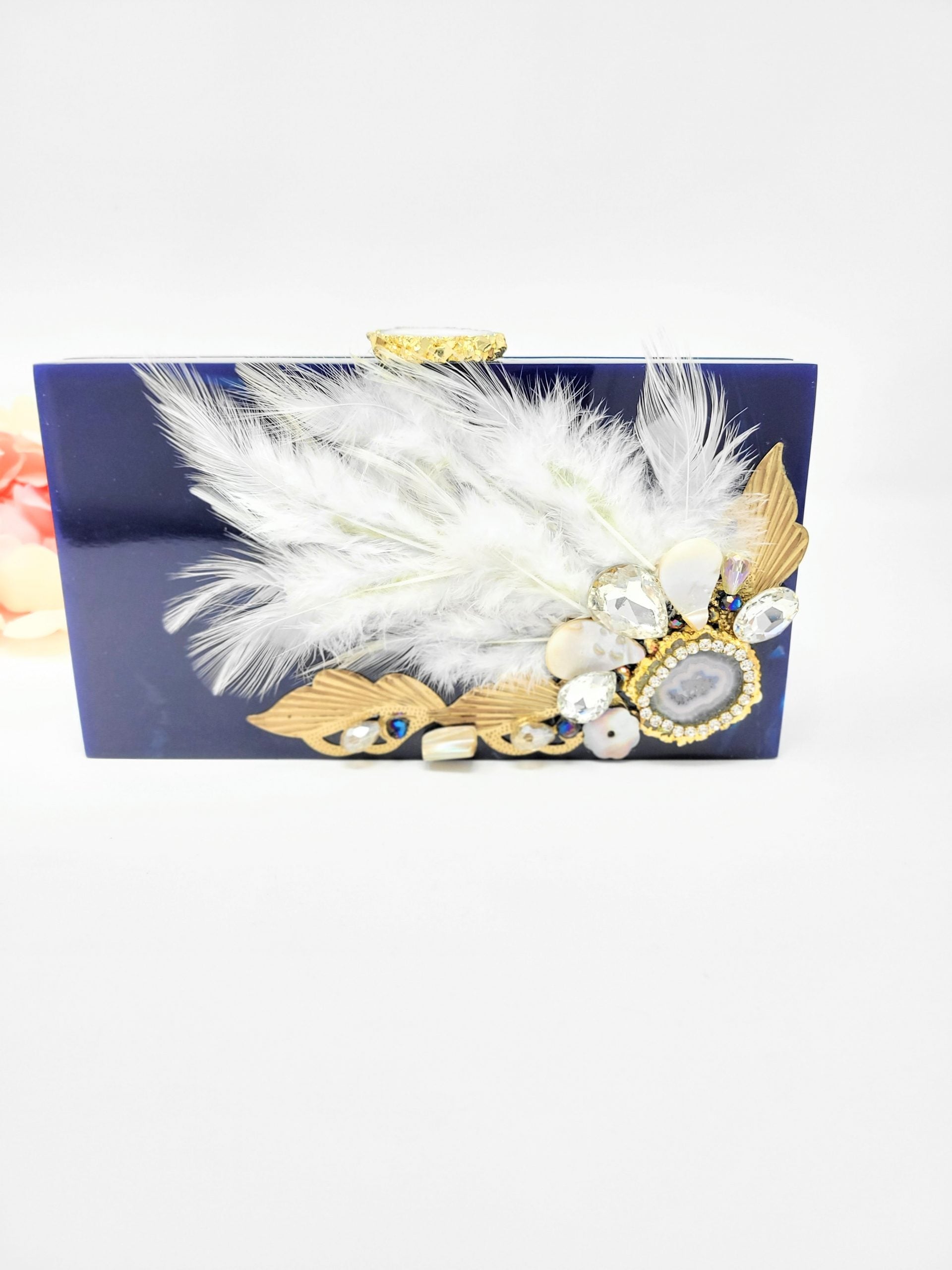 Navy Blue Resin Clutch image 4