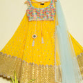 Pineapple Yellow Lehenga and Multicolor Blouse Set image 0