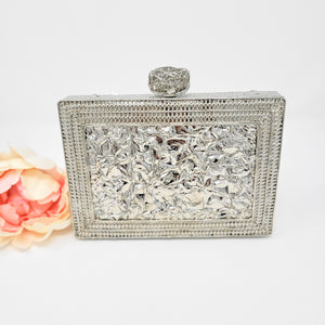 Two-Sided Silver Stone Clutch image 2