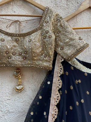 Black Sharmily Lehenga Set with Embroidered Blouse image 2
