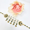 Golden and Green Kundan Matha Patti image 0