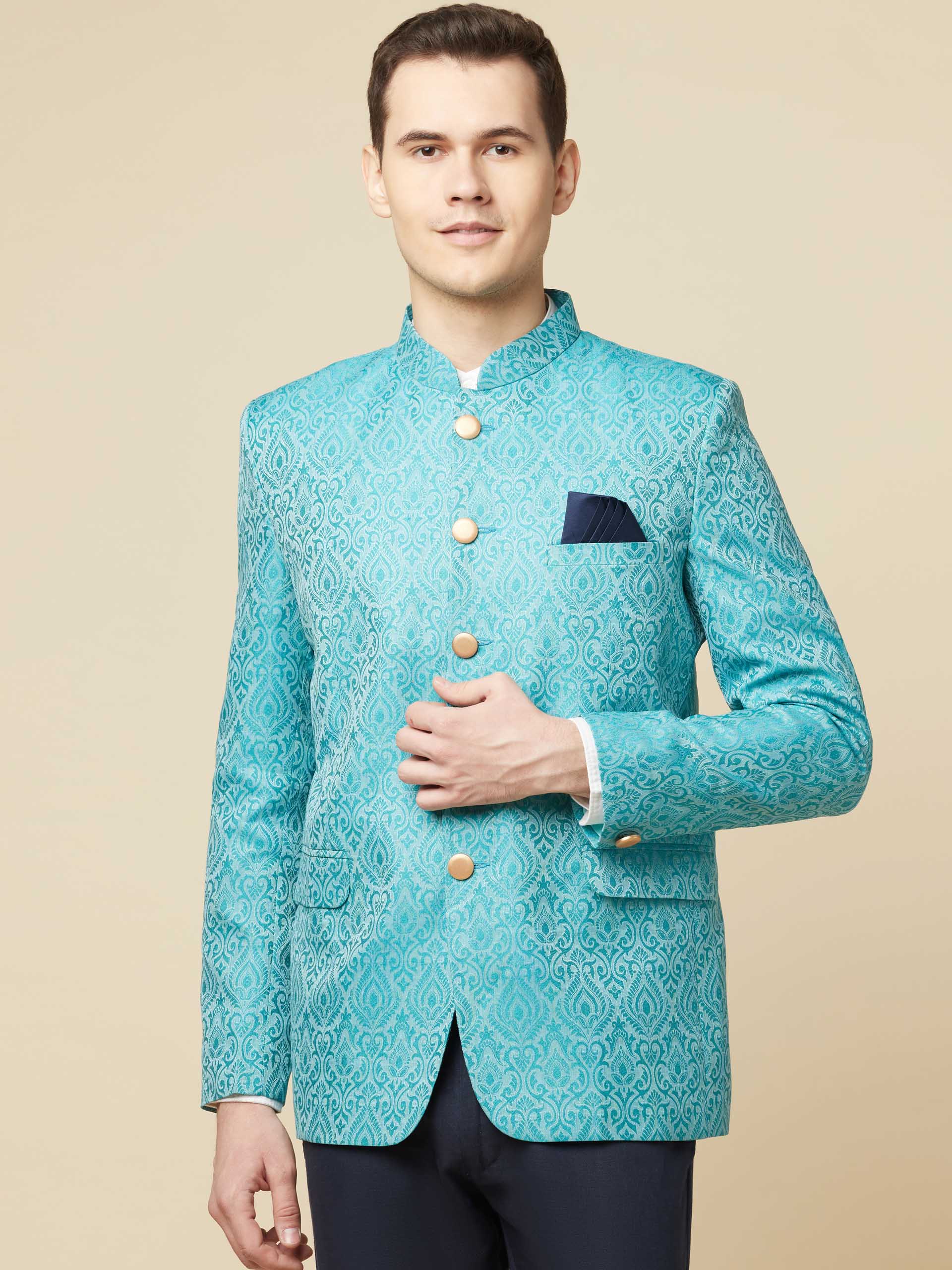 Turquoise Jodhpuri Jacket - M image