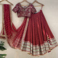 Red Butti Bridal Sharmily Lehenga Set image 0