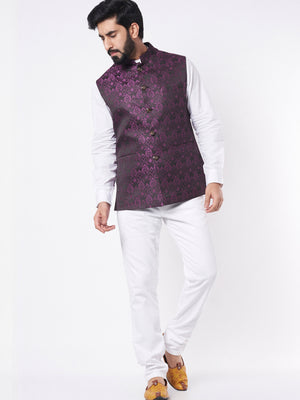 Purple Cotton Bundi Jacket - S image