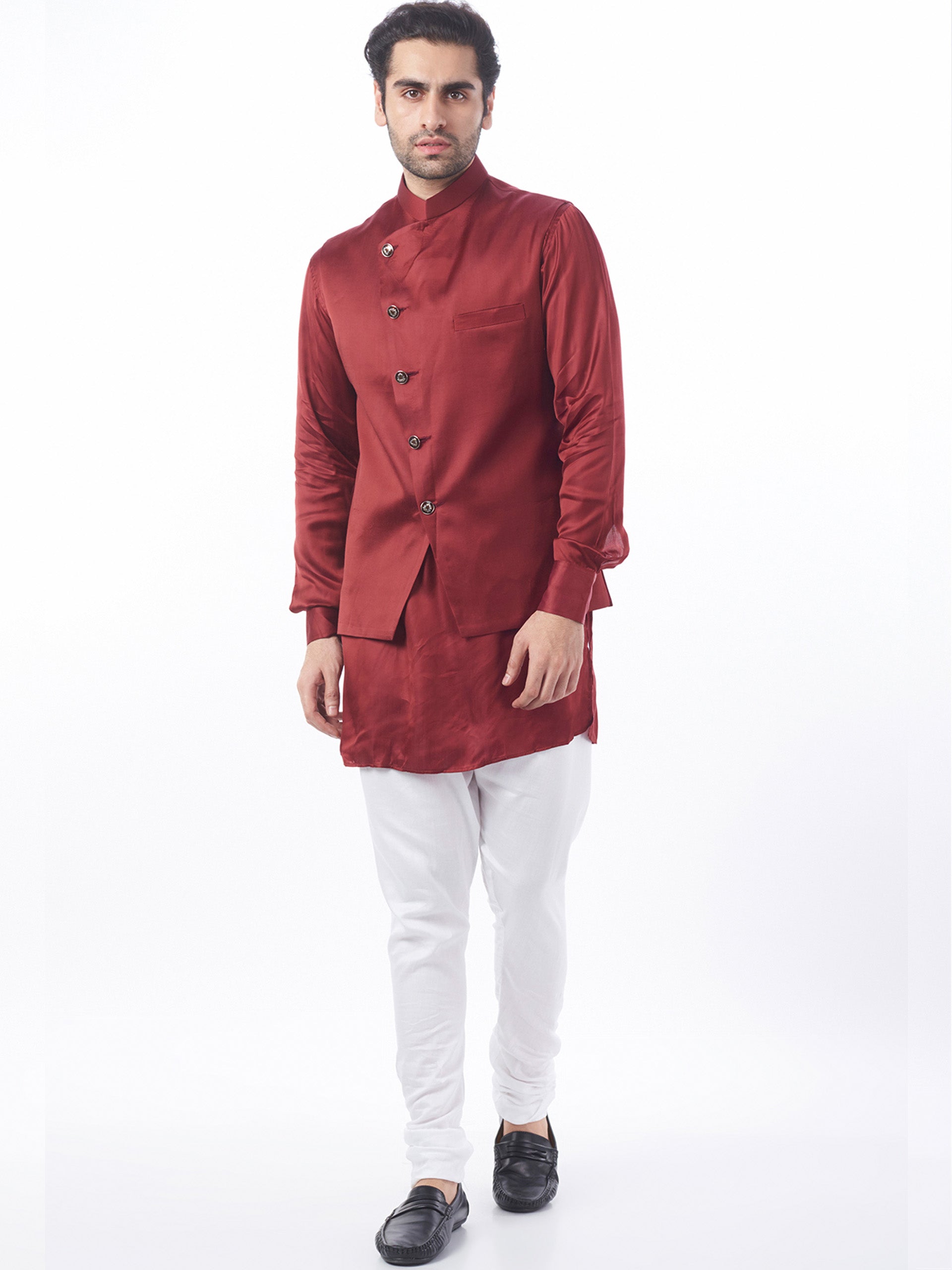 Maroon Bundi Jacket Set image 0