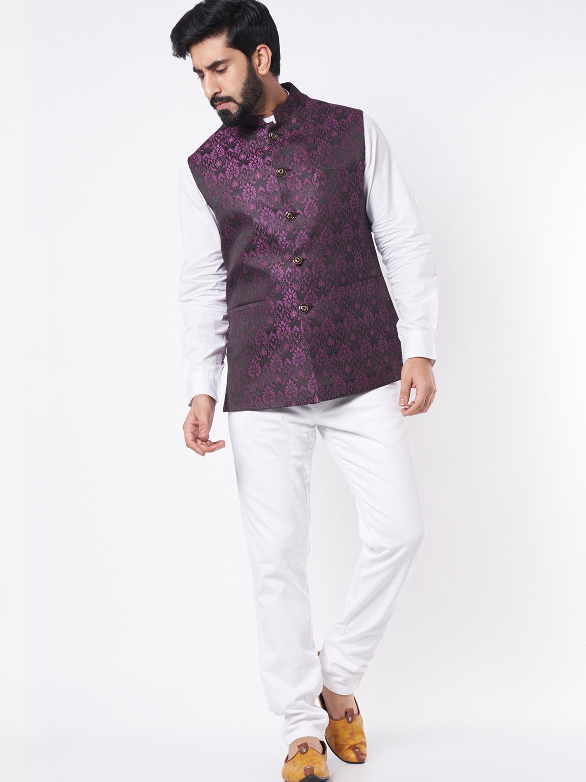 Purple Cotton Bundi Jacket image 0