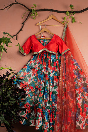 Floral Fiesta Layered Lehenga Set - Custom image