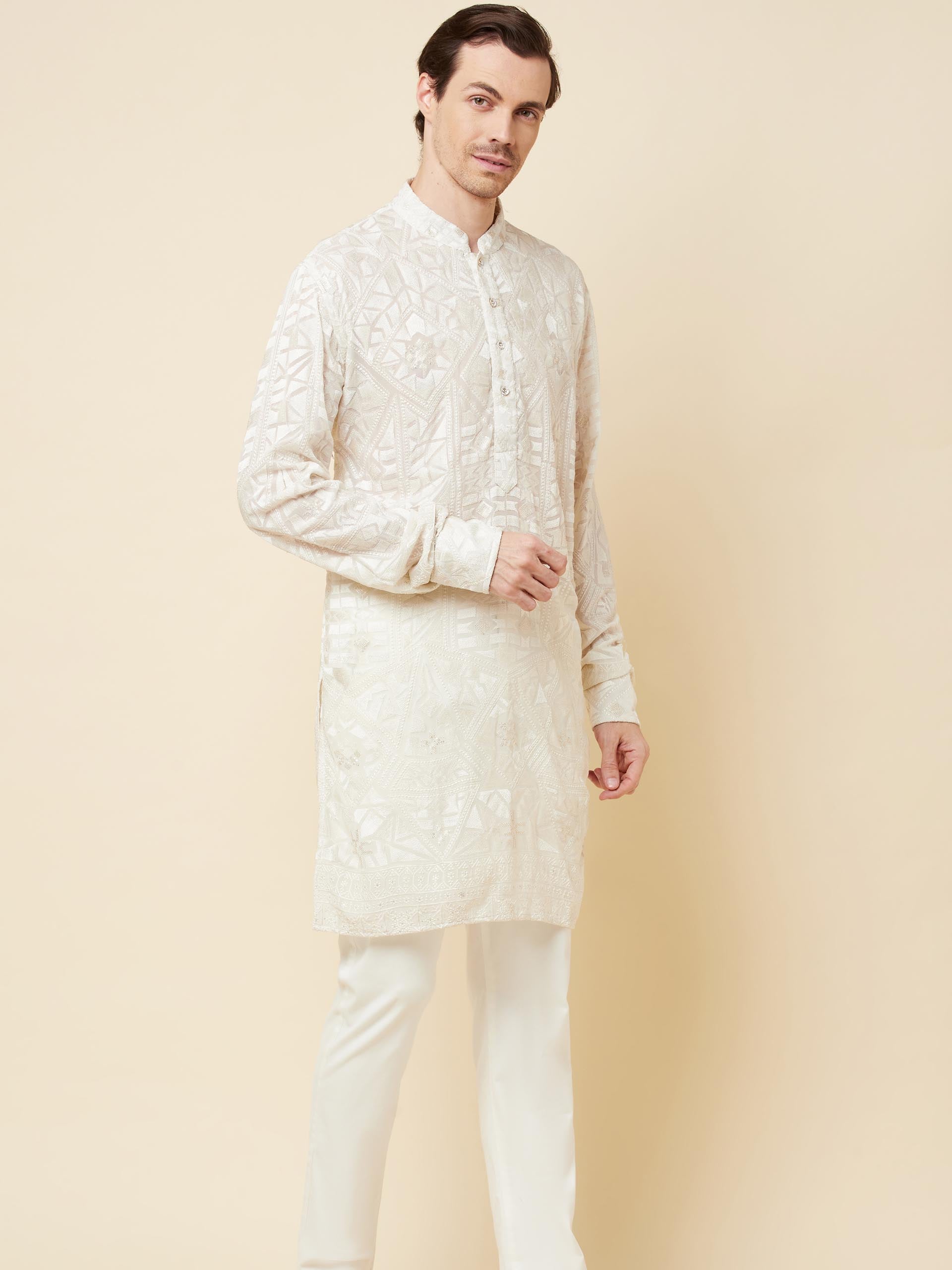 Lucknowi Kurta Set image 5