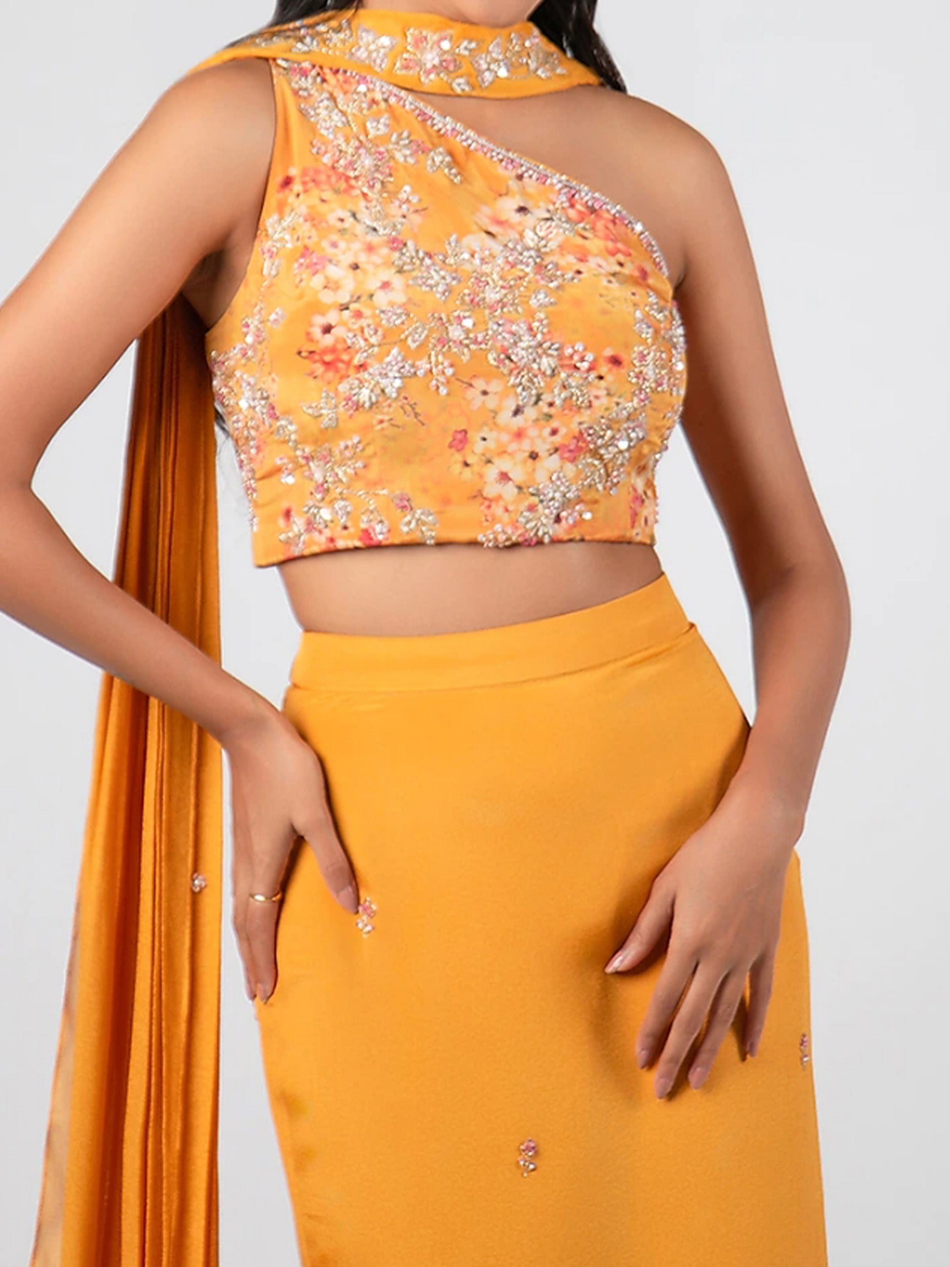Mustard Yellow Skirt Set image 2