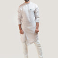 Cream Silhouette Overlap Kurta Set image 0