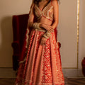 Rustic Red Bridal Lehenga Set image 0