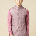 Mauve Kurta Bundi Jacket Set image 0