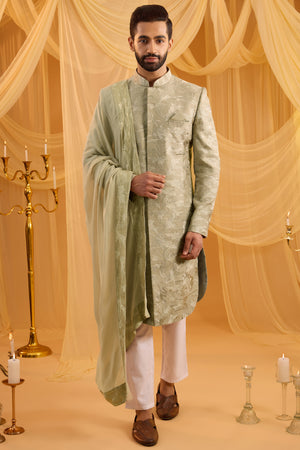 Floral Embroidered Sherwani Set image 0