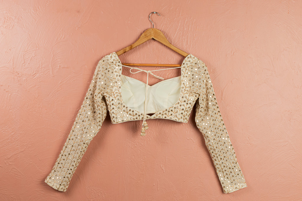 Ivory Radiant Sequin Lehenga Set image 2
