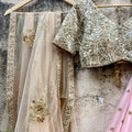 Nude Pink and Beige Lehenga Set image 0