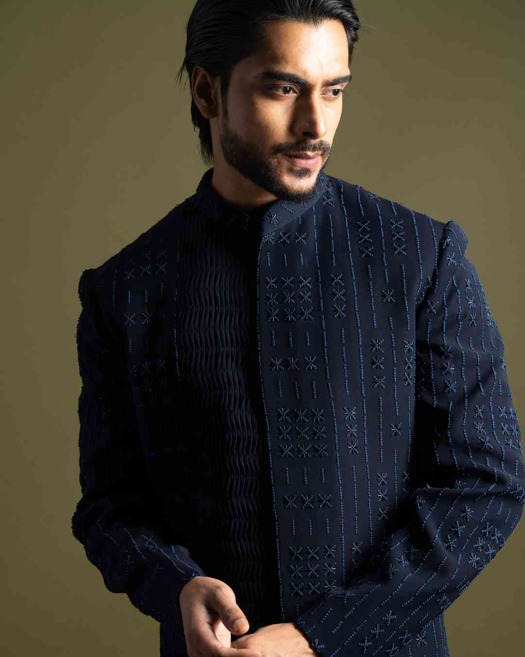 Blue Achkan Set image 1