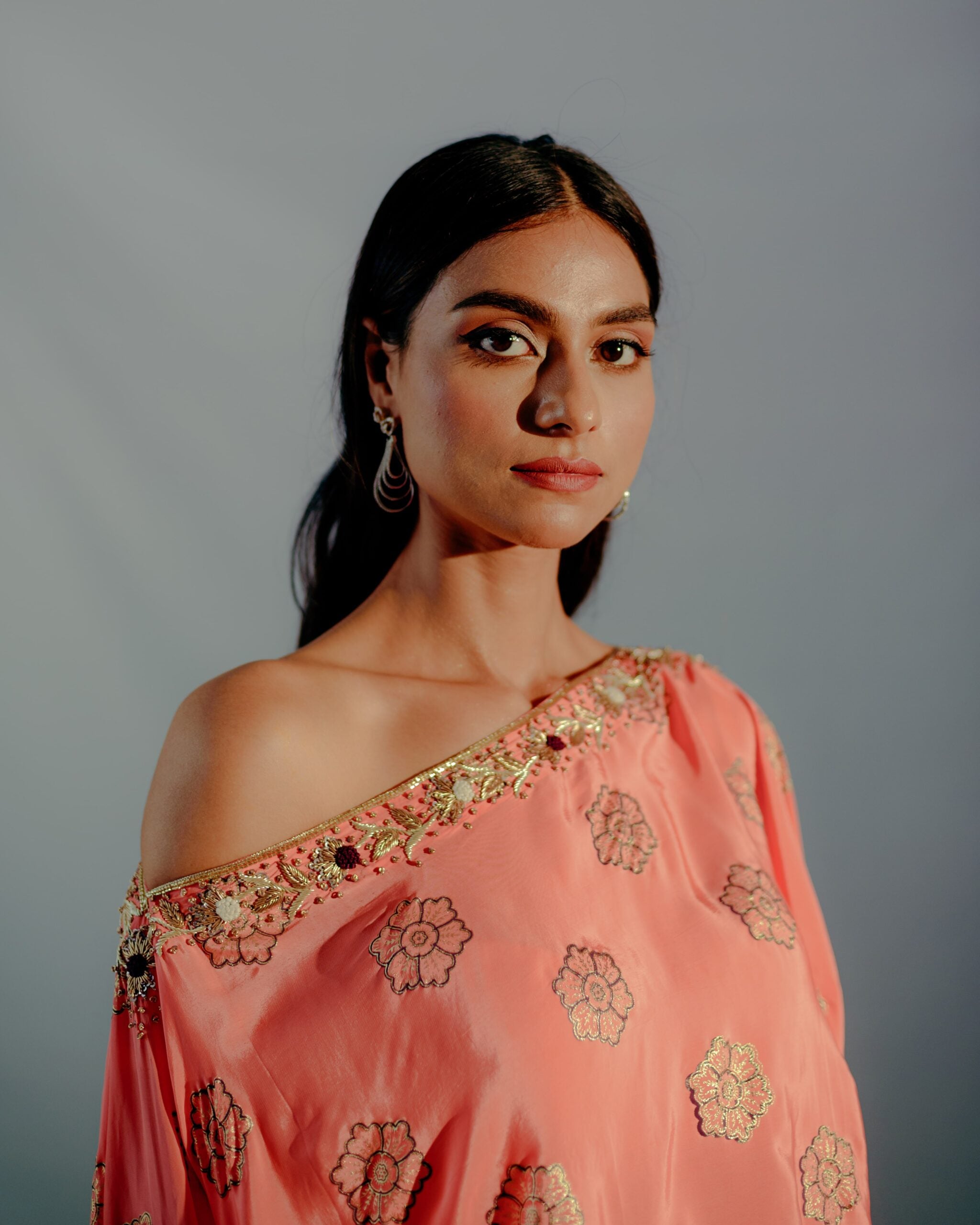 Coral Off Shoulder Co-ord Set image 2