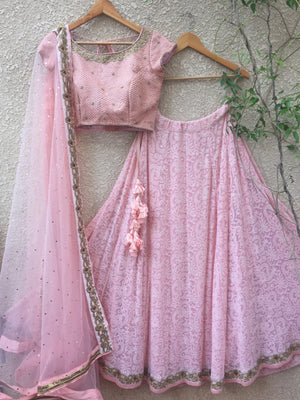 Baby Pink Lucknowi Lehenga - L image