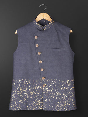 Splash of Gold Bundi Jacket - Blue - Custom image