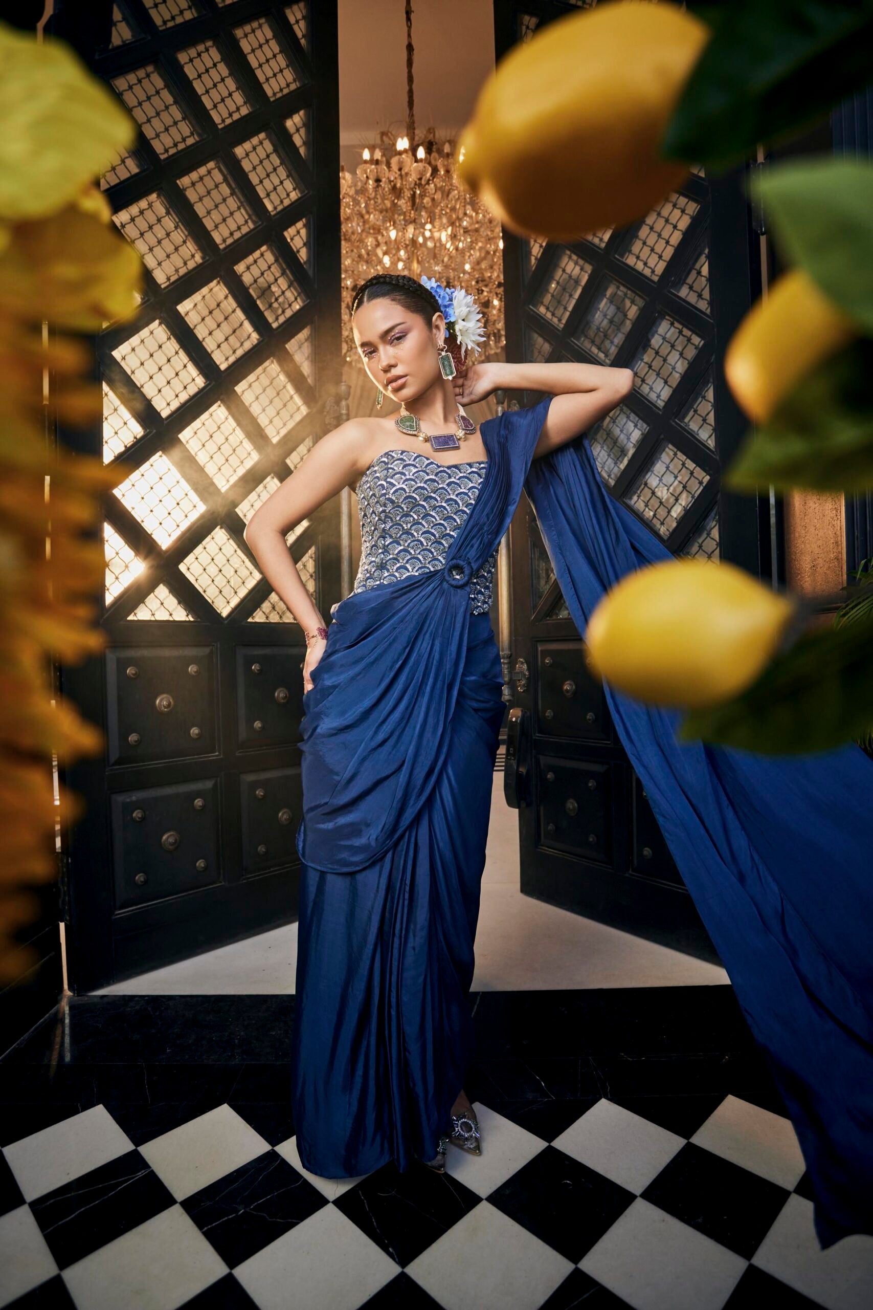 Navy Blue Corset Set image 0