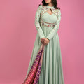Sea Green and Purple Pink Anarkali image 0