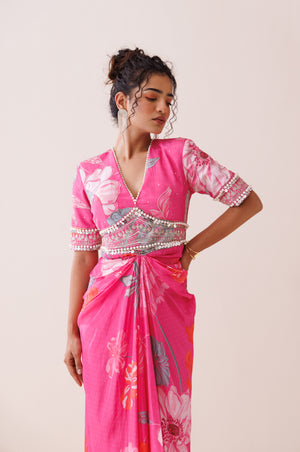 Pink Bold Shoulder Dress image 2