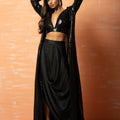 Black Sequins Co-Ord Dhoti Set image 0