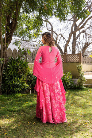 Fuchsia Pink 3 Piece Kurta Set image 1