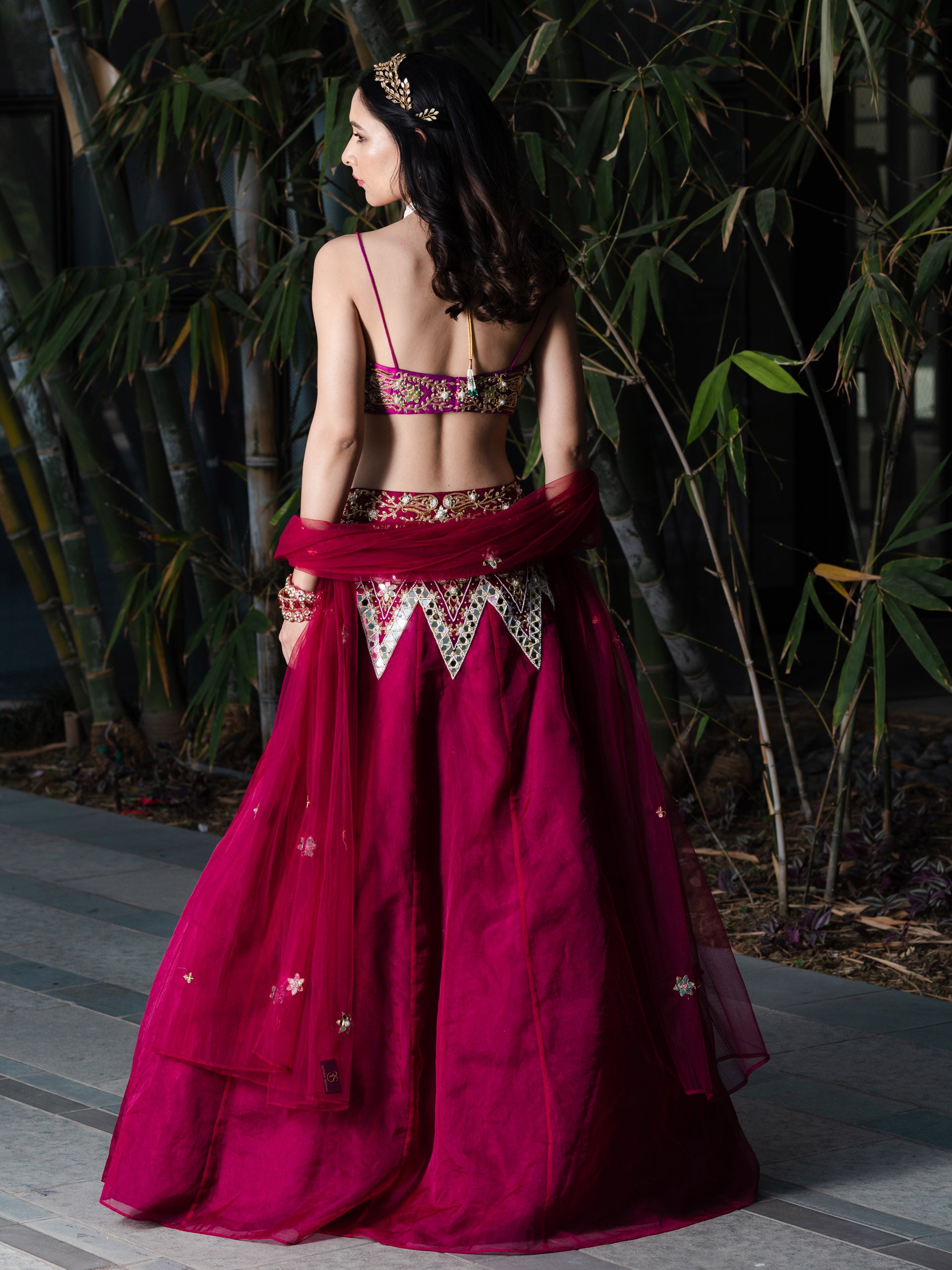 Magenta Jamina Lehenga Set image 1