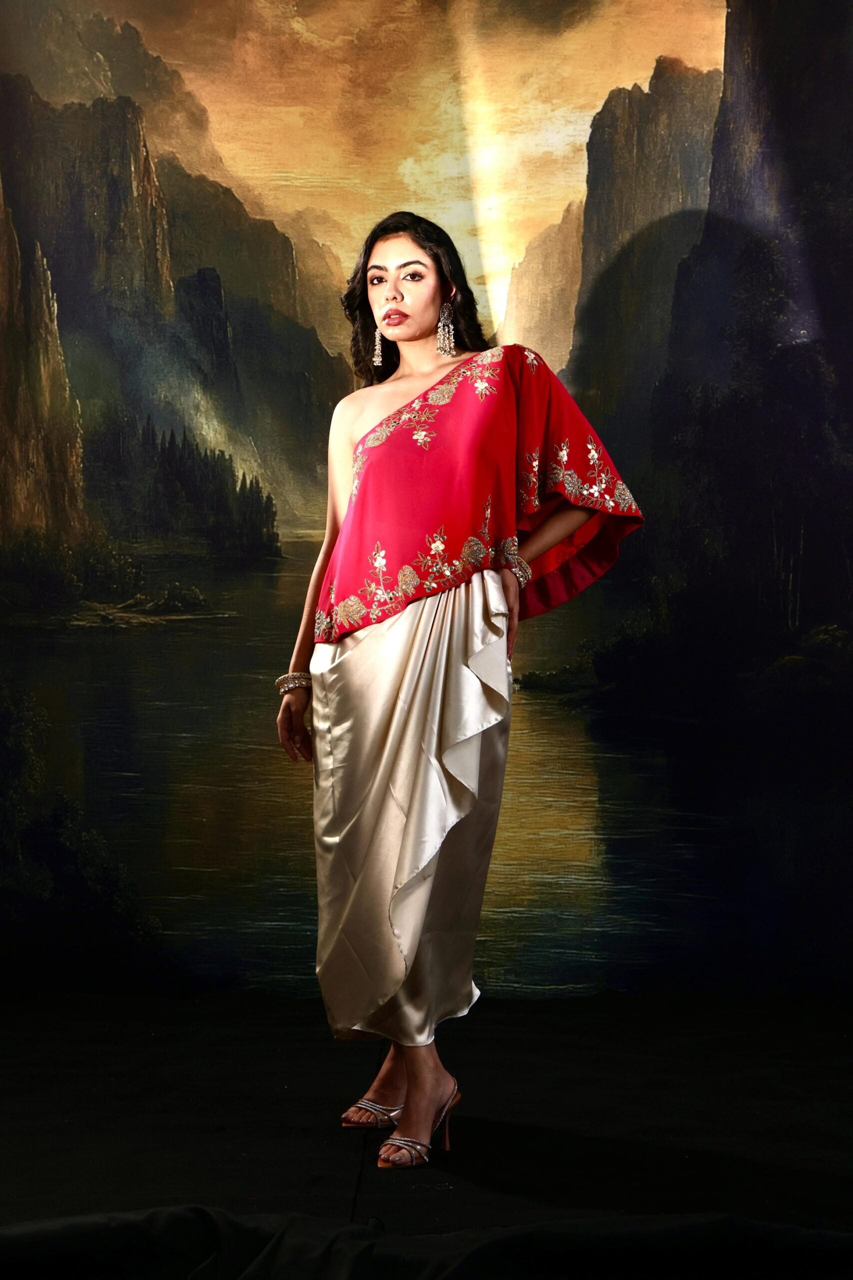 Gulaab Cape and Draped Skirt Set image 5