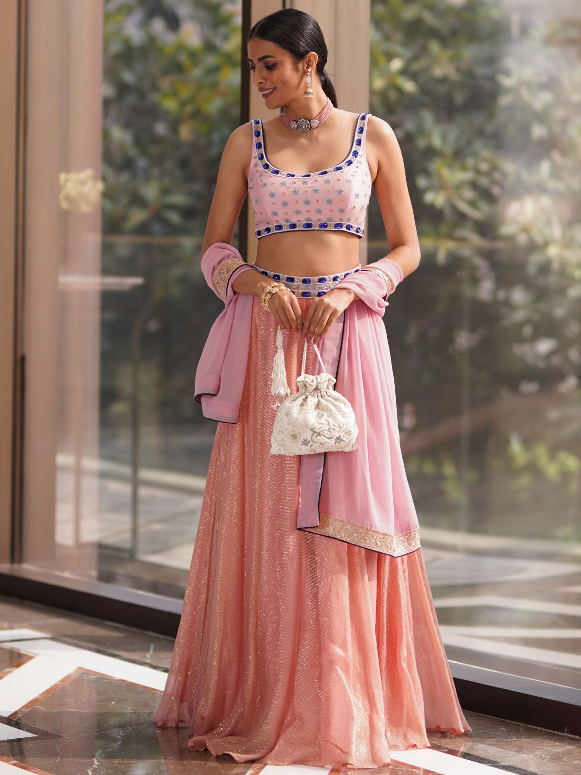 Blush Pink Ruhi Lehenga Set image 2