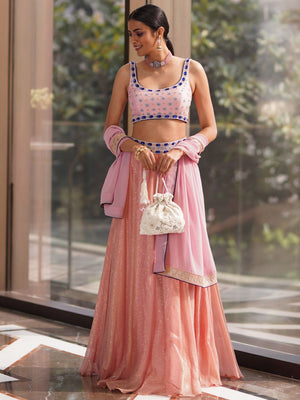Blush Pink Ruhi Lehenga Set image 2