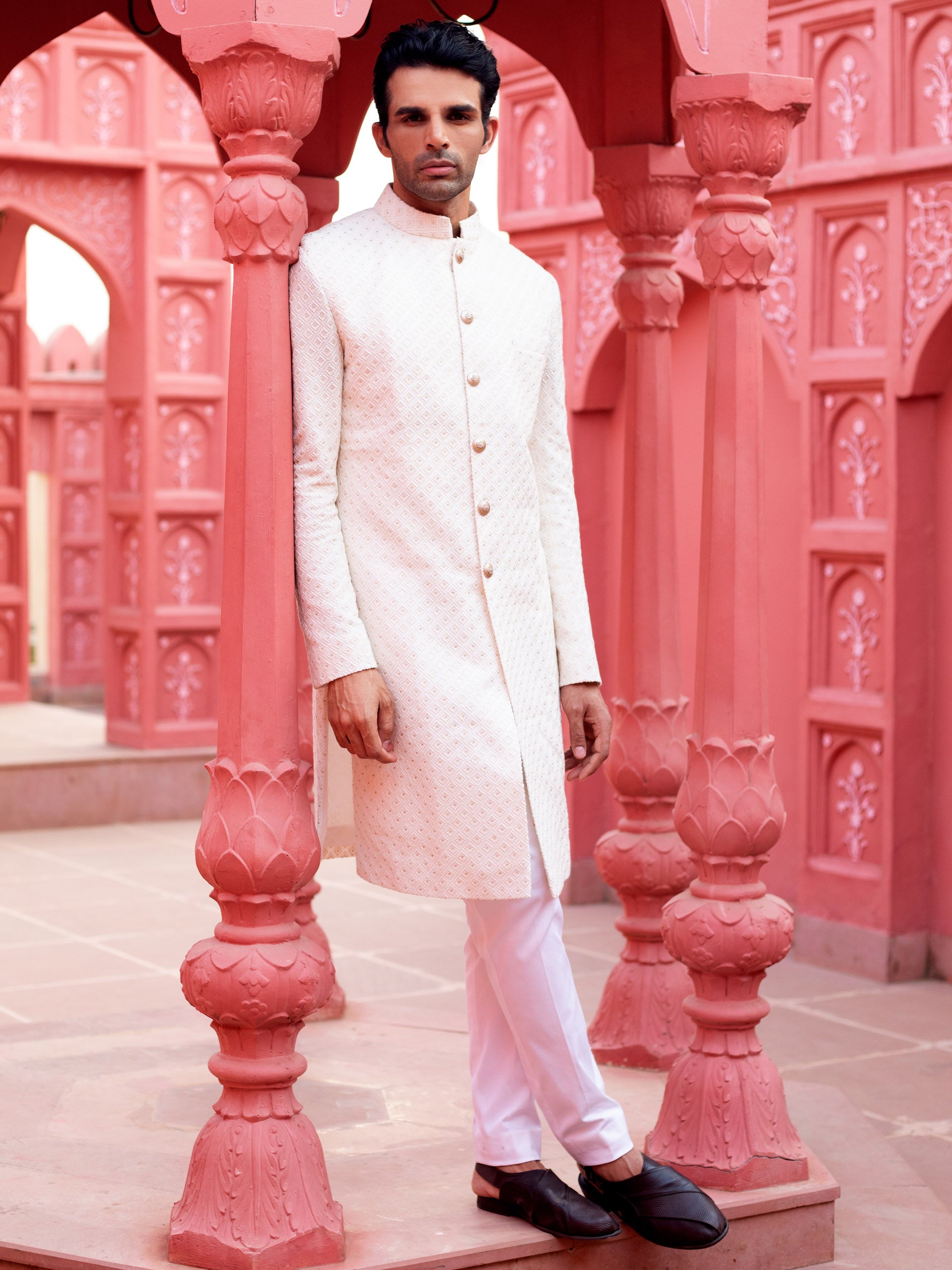 Ivory Sherwani Set - M image